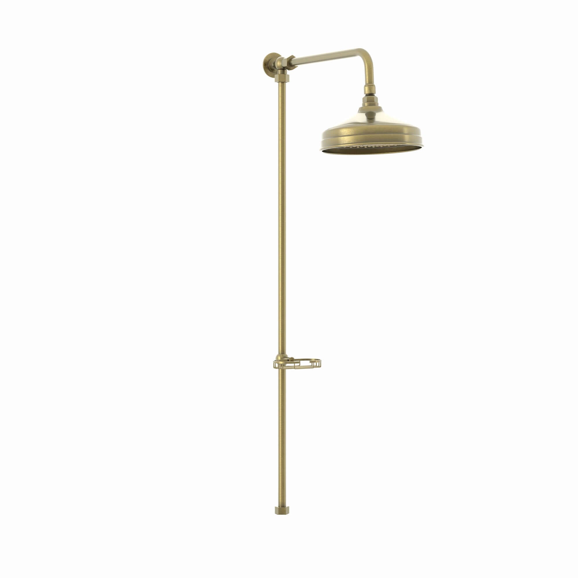 Buy Downton traditional shower riser rail kit with soap dish watercan head 200mm - antique brass online UK